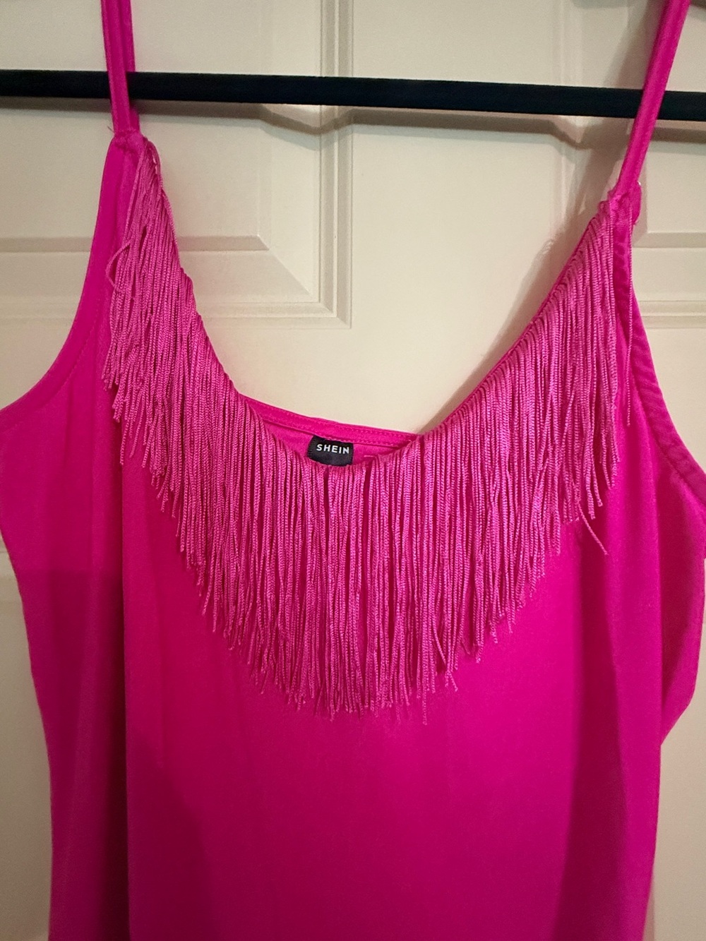 SHEIN Bright Fuchsia Fringe dress